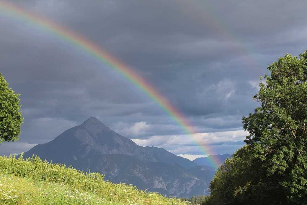 Berg Mit Regenbogen Lose Puzzlespiele Kostenlos Auf Puzzle Factory