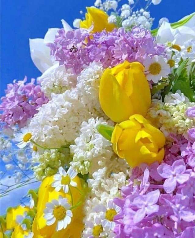 świeże wiosenne kwiaty puzzle online