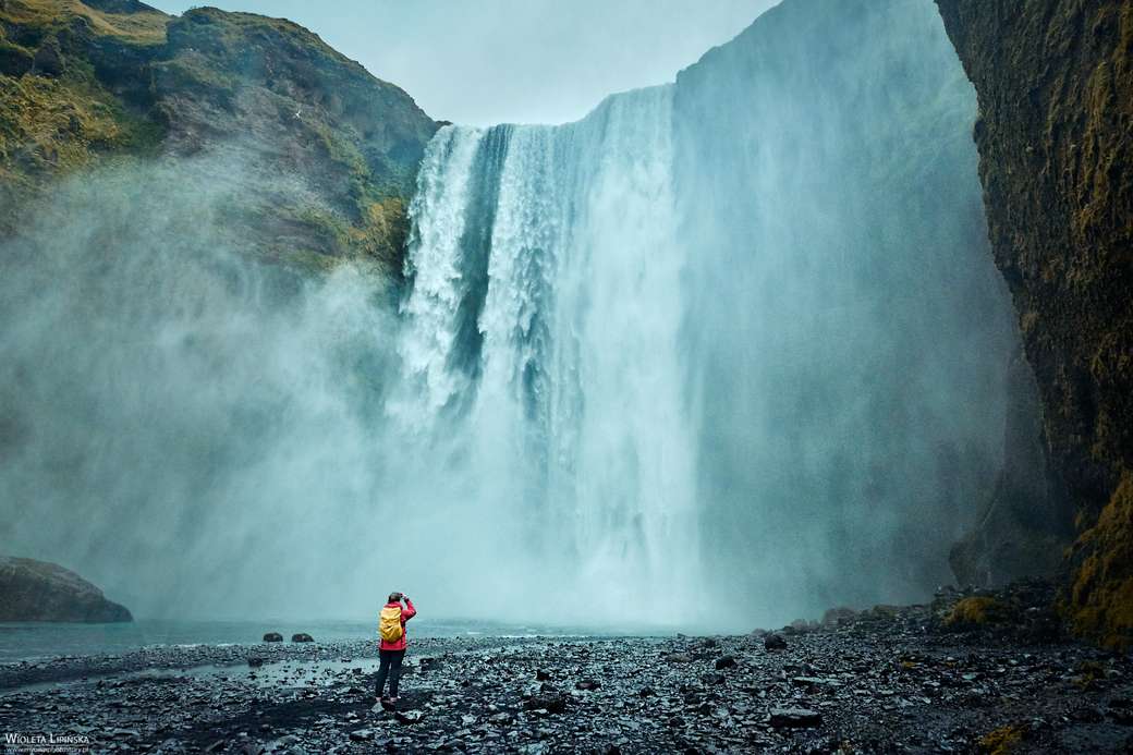 wodospad na południu islandii puzzle online