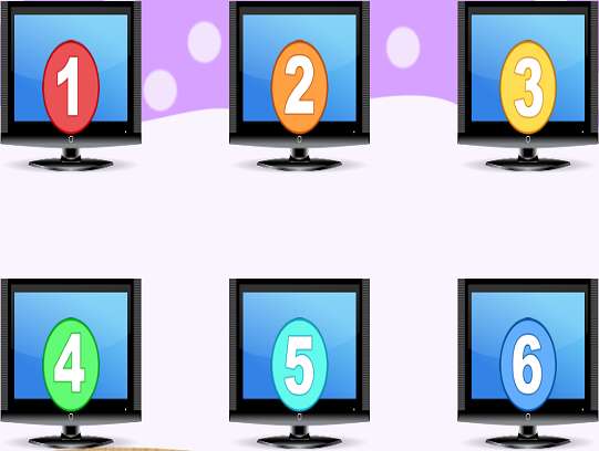 sześć telewizorów puzzle online