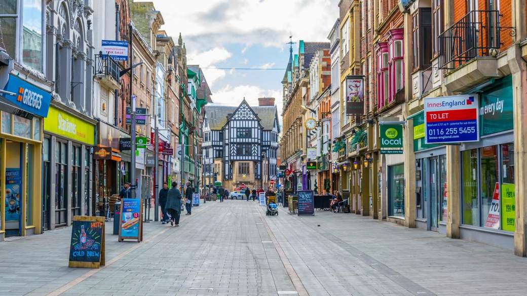 Centrum miasta Leicester w Anglii puzzle online