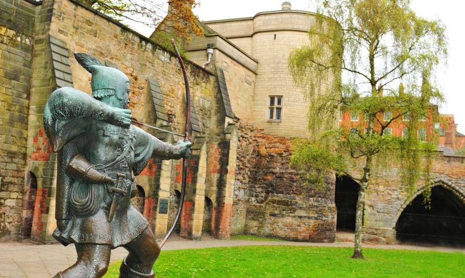 Zamek Nottingham z Robin Hoodem Anglii puzzle online