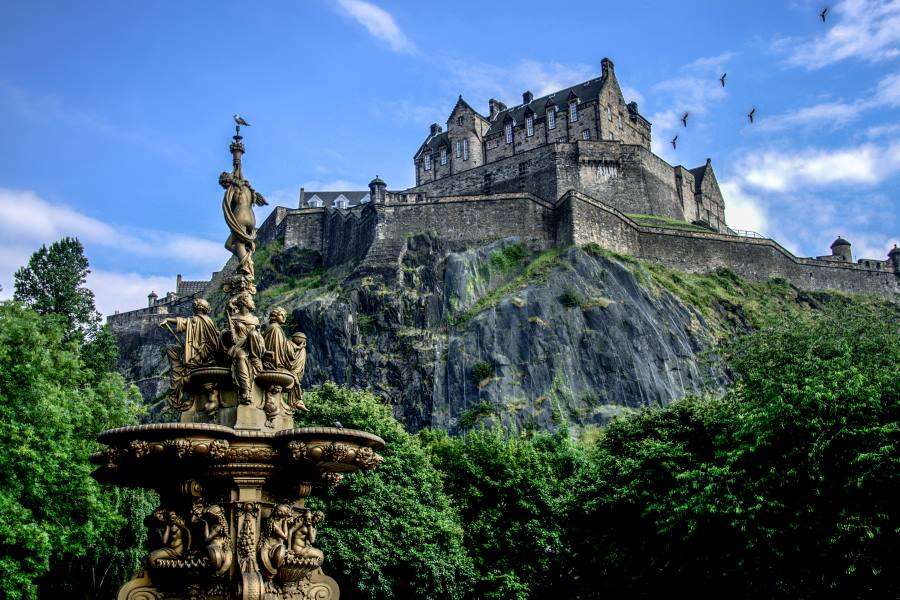 Edinburgh widok na zamek Szkocja puzzle online