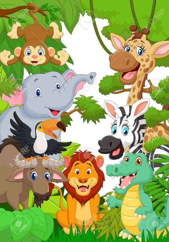 zwierzęta dżungli puzzle online