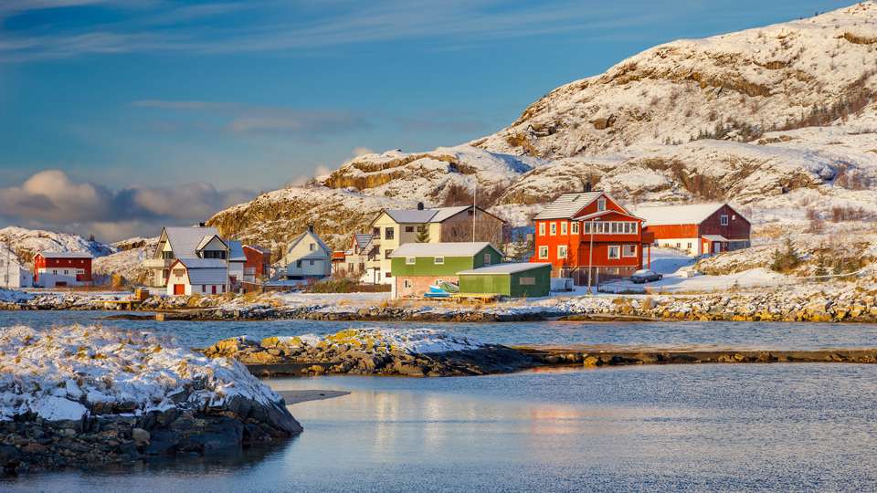 Zimowy krajobraz w Norwegii puzzle online