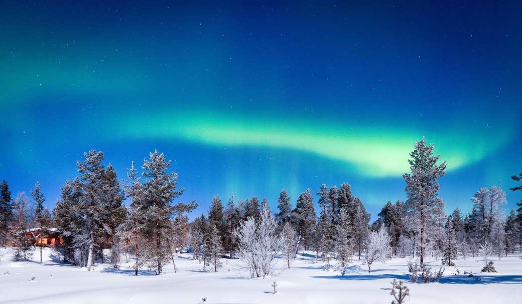 Laponia Szwecja krajobraz zimą puzzle online