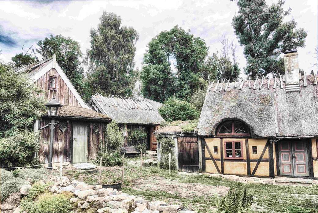 Casas antiguas Skane Suecia rompecabezas