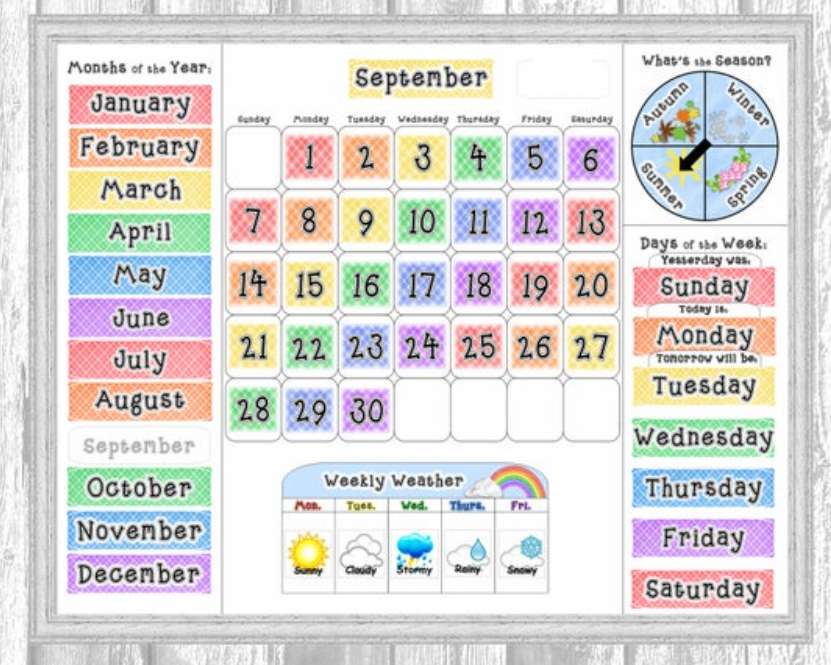 Kalendarz dla dzieci puzzle online