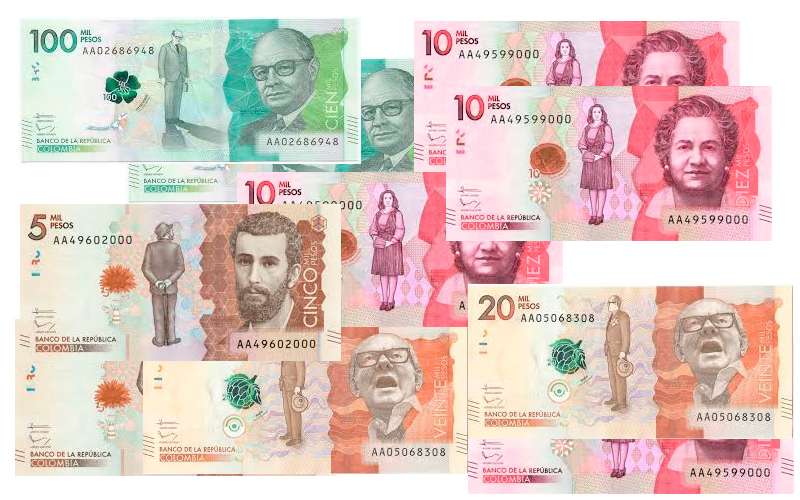 Kolumbijskie banknoty puzzle online