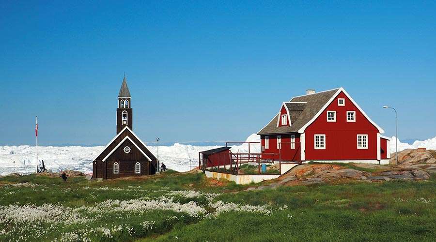 Dom i kościół na Grenlandii puzzle online
