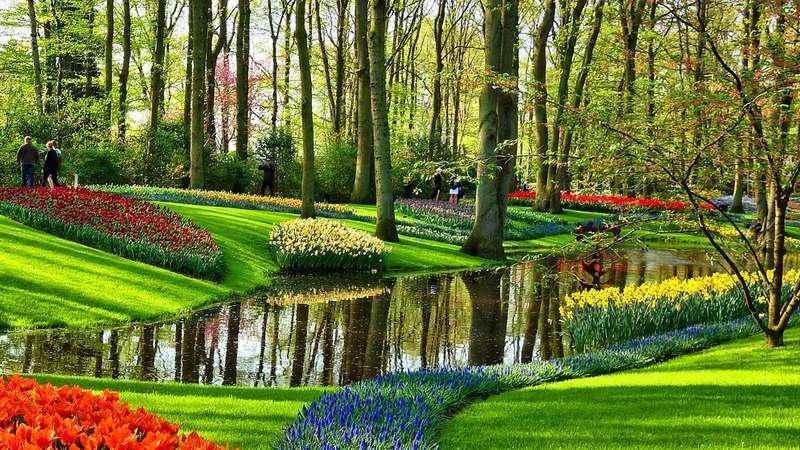 Krajobraz ogrodu Amsterdam Keukenhof puzzle online