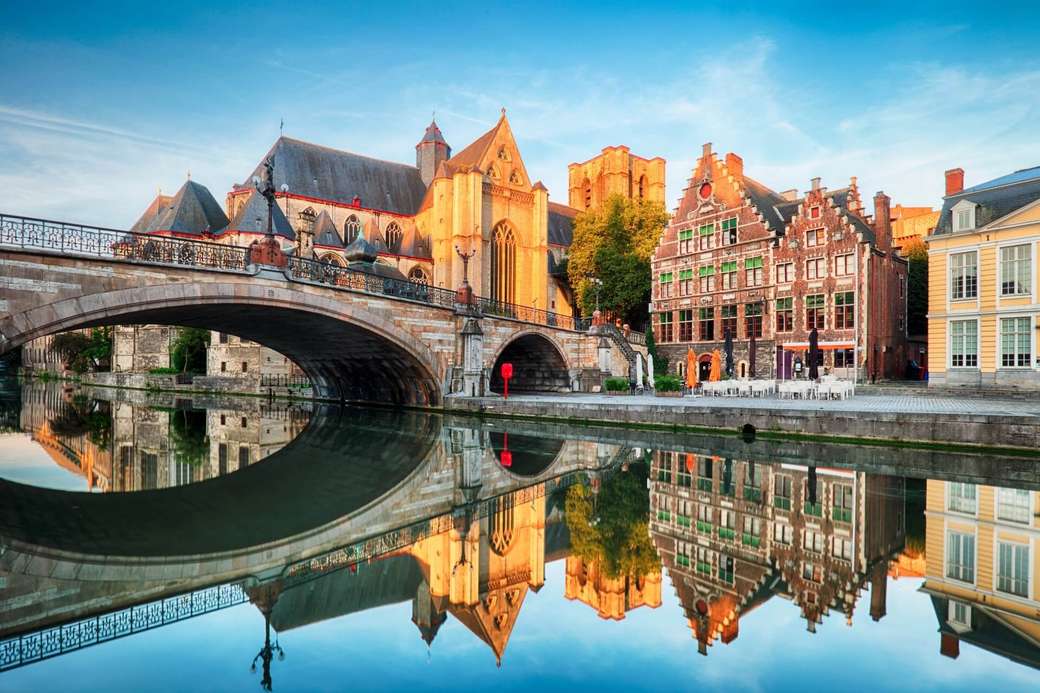 Panorama miasta Gandawa Belgia puzzle online