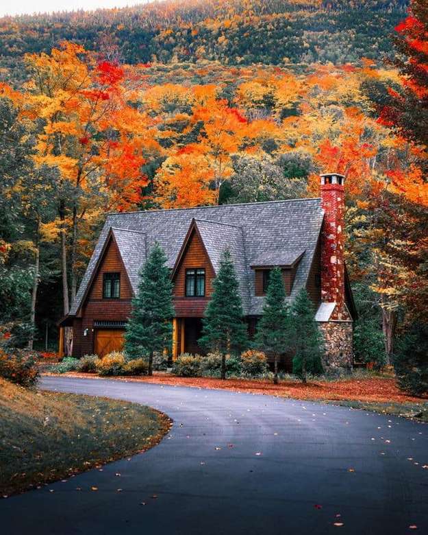 Dom w białych górach New Hampshire puzzle online