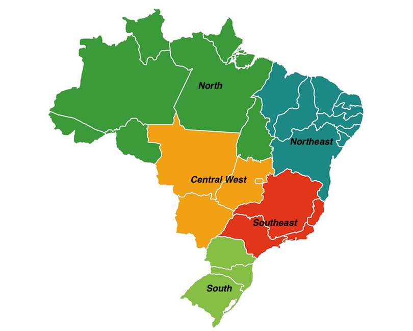 5 regionów Brazylii puzzle online