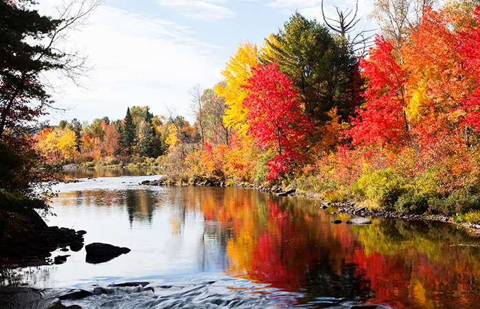 Jesienny krajobraz nad rzeką puzzle online