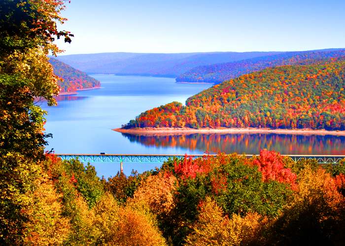 Jesienny krajobraz w Pensylwanii w USA puzzle online