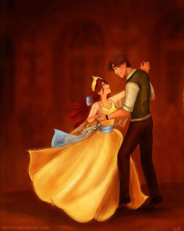 Anastasia i Dimitri tańczą puzzle online