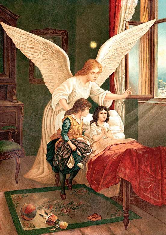 Guardian angelobraz anioł przy łóżku chorego puzzle online