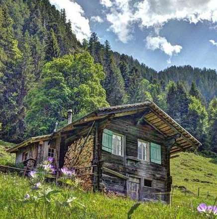 Chata alpejska w Szwajcarii puzzle online