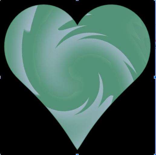 zielone serce z akwarelami puzzle online