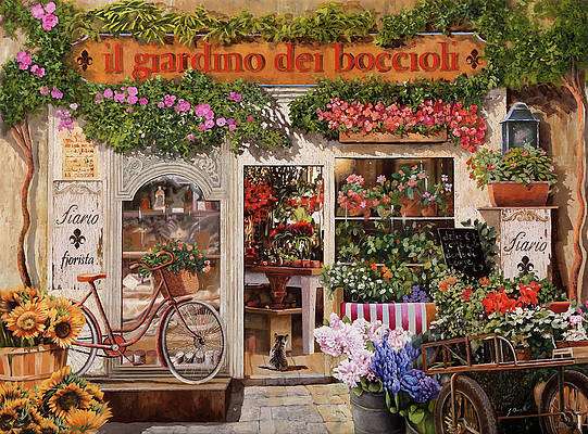 Malowanie kwiaciarni we Włoszech puzzle online