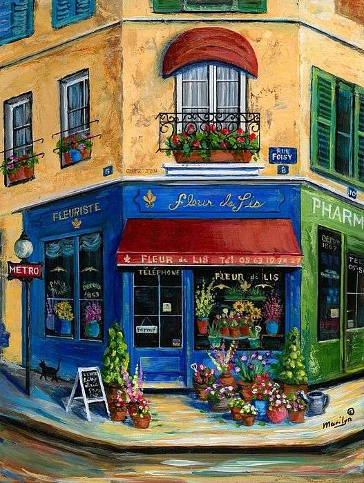 Malowanie kwiaciarni we Francji puzzle online
