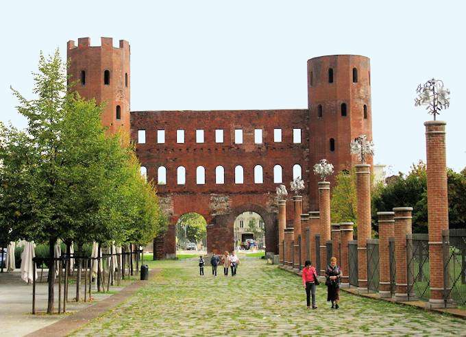 Brama starego miasta Turyn Porta Palatina puzzle online