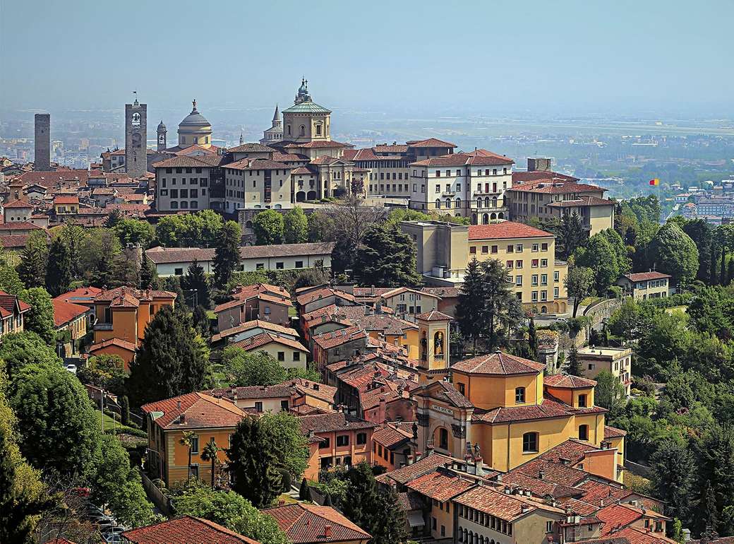 Panorama miasta Bergamo Lombardia Włochy puzzle online