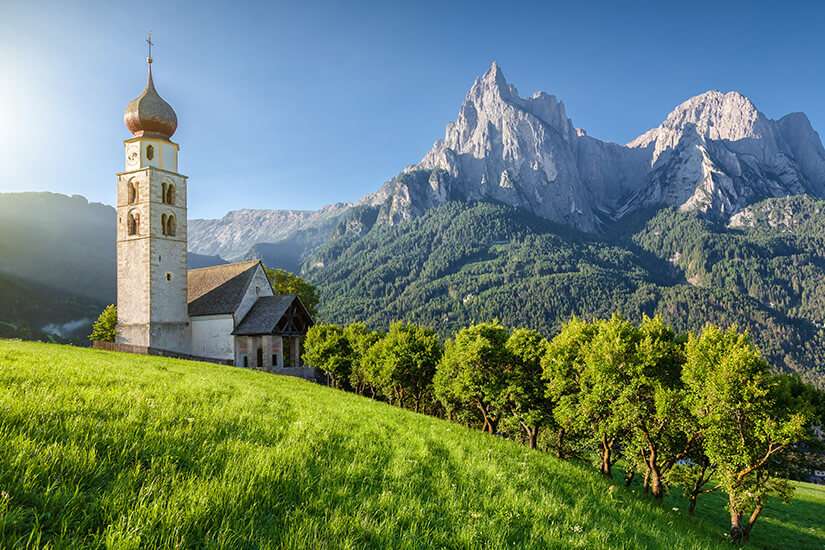 Seis am Schlern widok na Dolomity w Południowym Tyrolu puzzle online