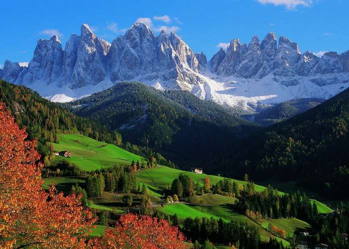 Krajobraz Dolomitów Południowego Tyrolu puzzle online