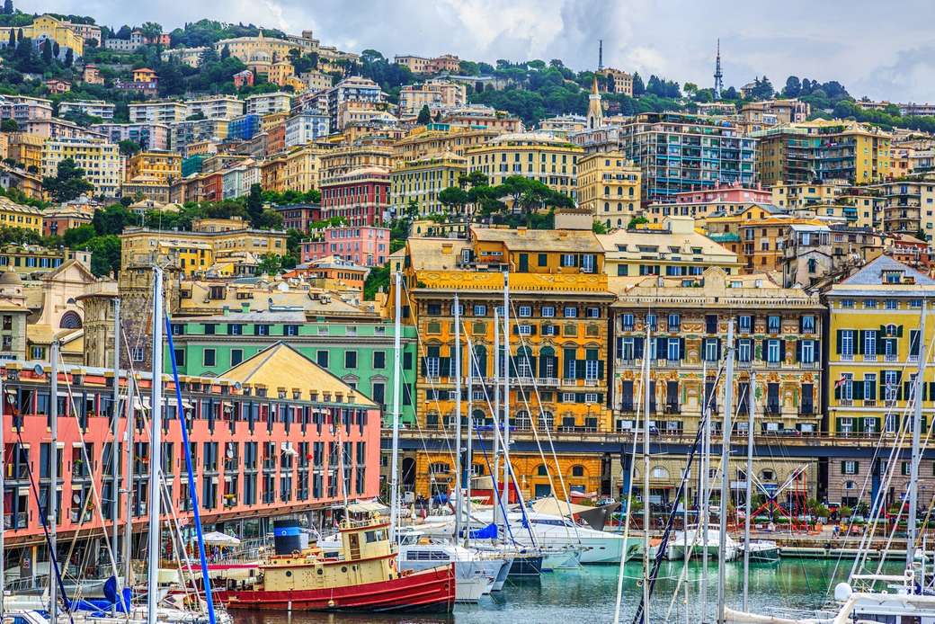 Miasto portowe Genua Liguria Włochy puzzle online