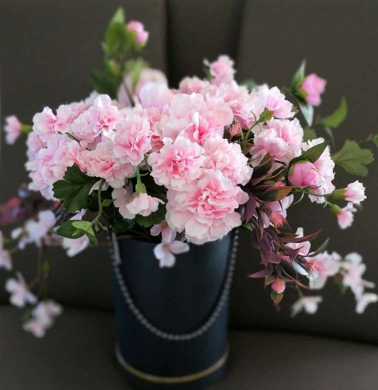 Bukiet różowych kwiatów puzzle online