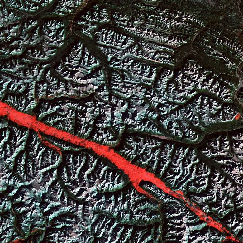 ilustracja satelity w kolorze szarym, czarnym i czerwonym puzzle online