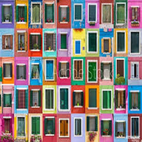 Kolorowe  okna . puzzle online