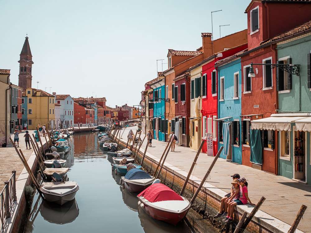 Kolorowe domy na Burano Murano Wenecja puzzle online