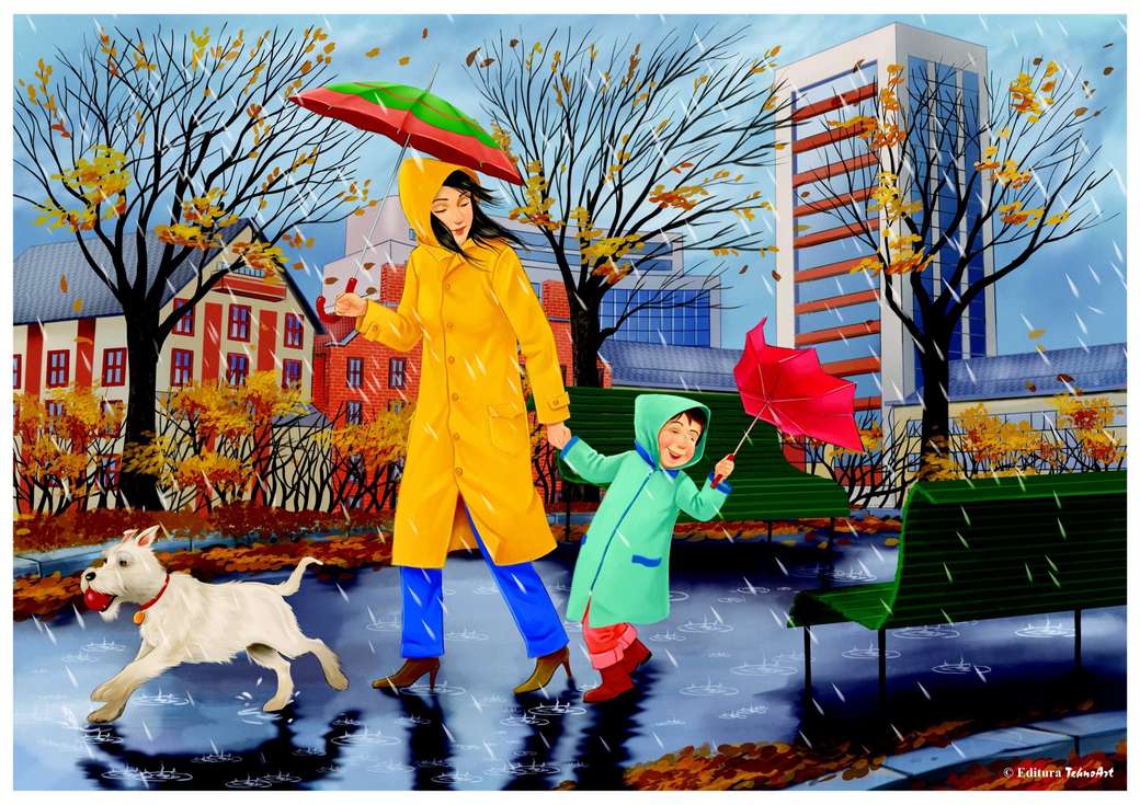 Jesienny deszcz w miejskich puzzle online