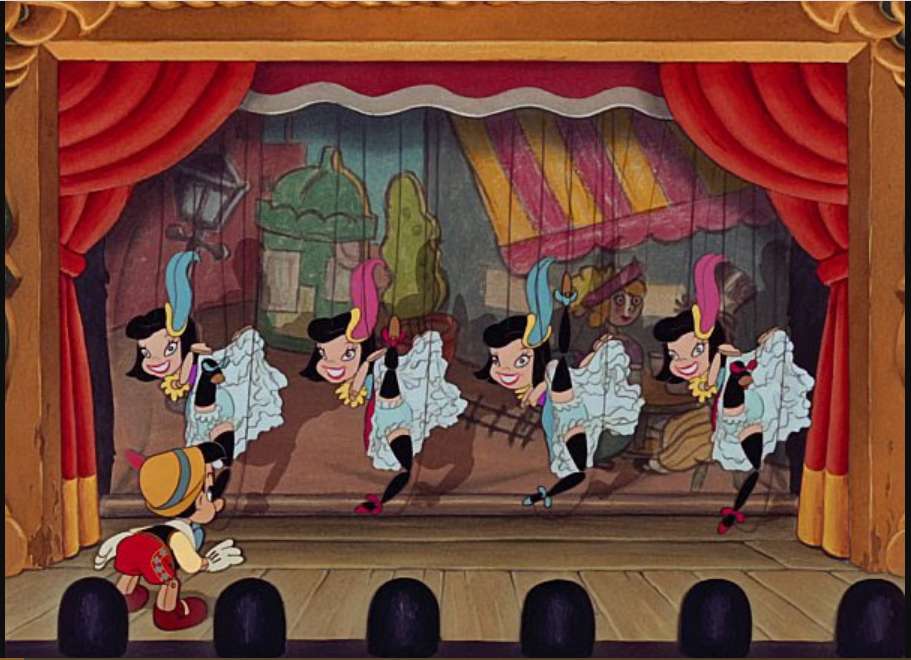 Pinokio i lalki w teatrze puzzle online