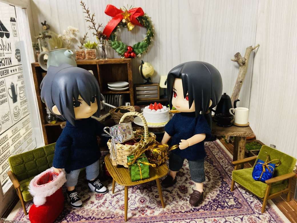 Sasuke i Itachi na Boże Narodzenie puzzle online
