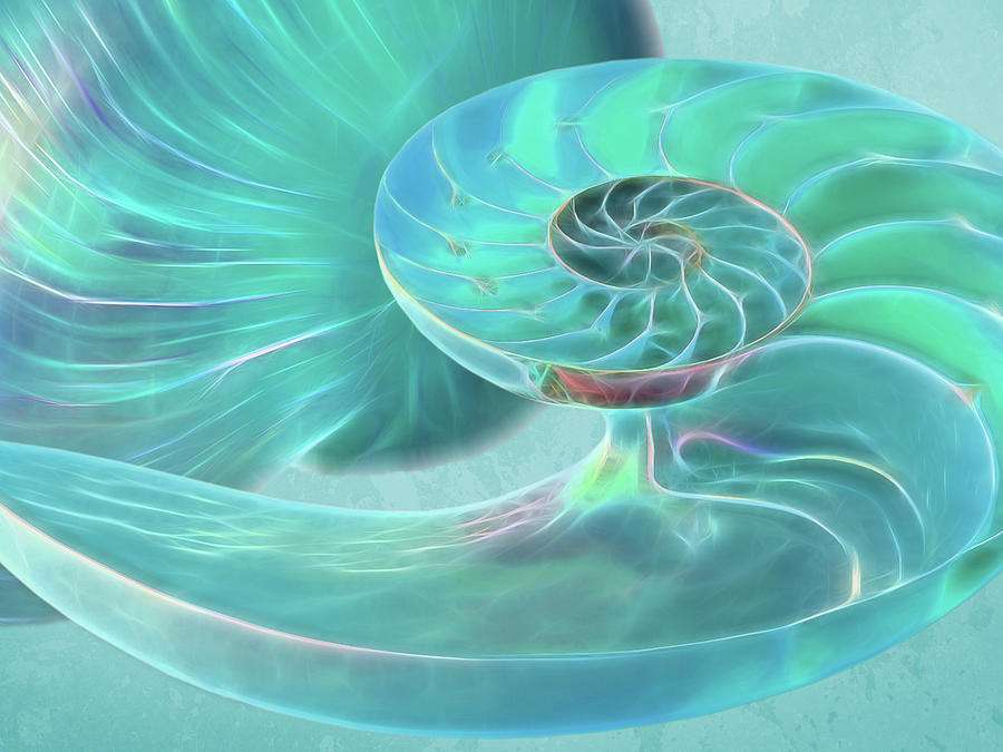 Artystyczna spirala w kolorze turkusowym puzzle online