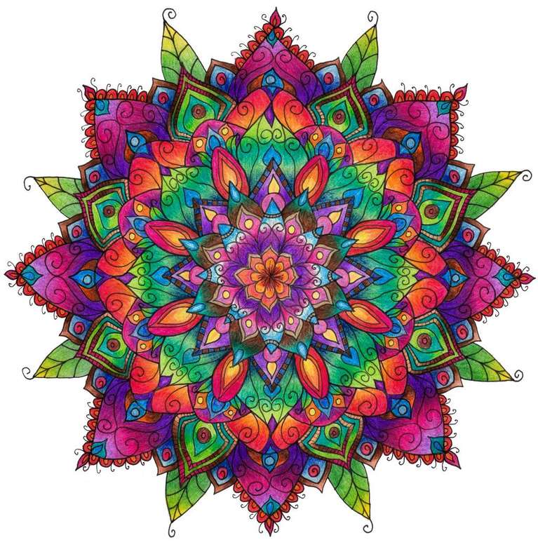 Mandala kolorowa we wszystkich kolorach puzzle online