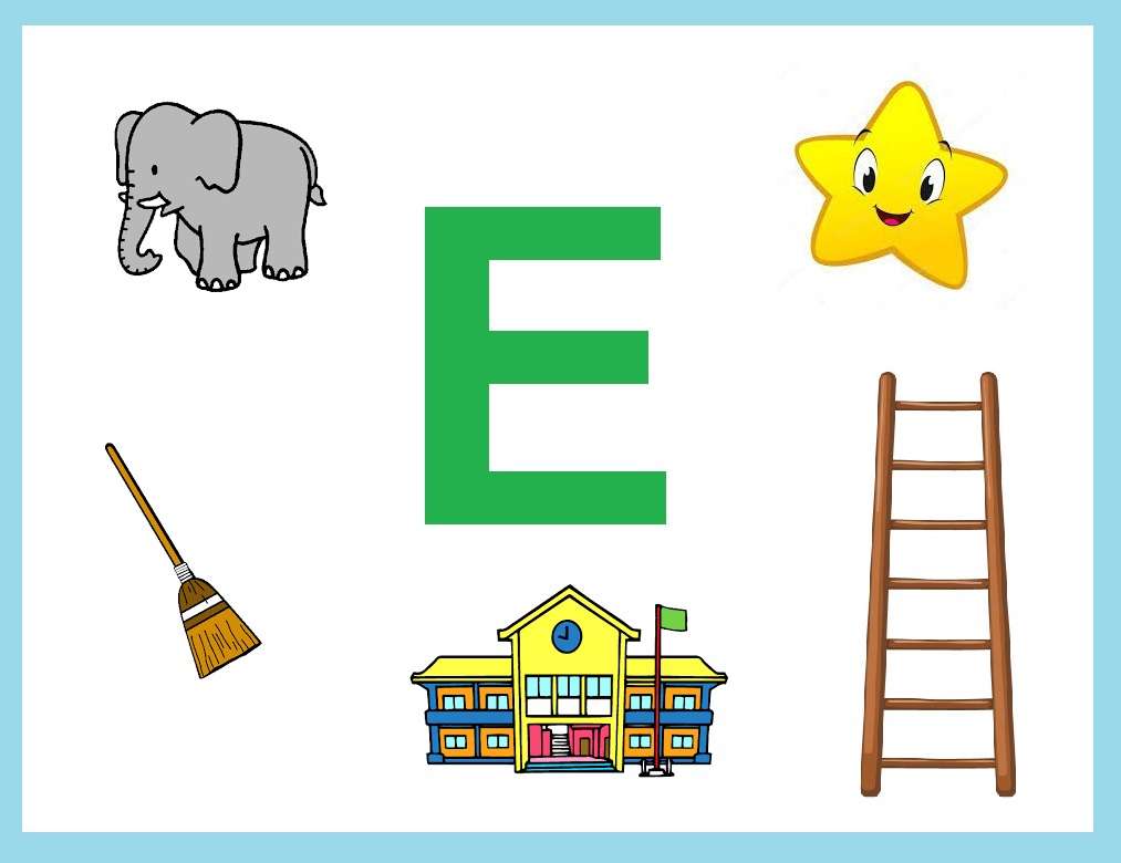 Litera E dla dzieci puzzle online