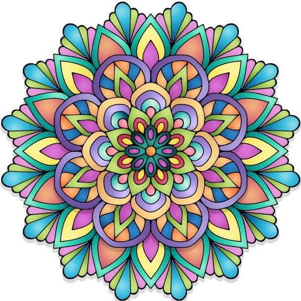Mandala kolorowa w wielu kolorach puzzle online