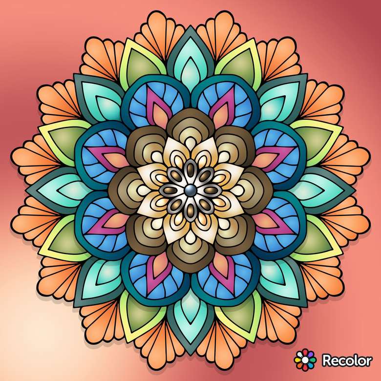 Mandala colore in puzzle 