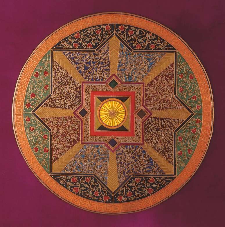 Mandala w różnych kolorach puzzle online