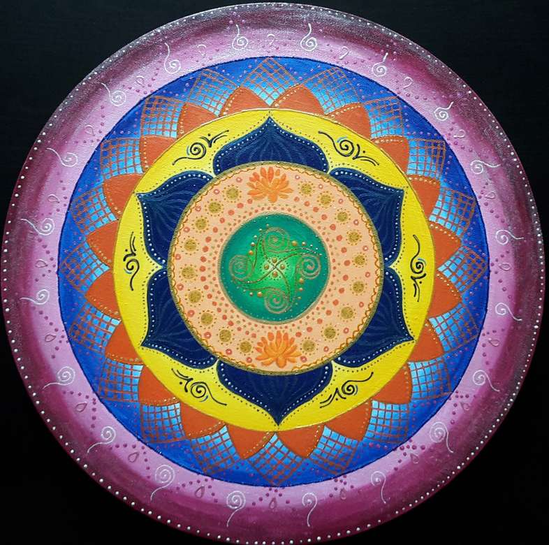 Mandala wielobarwna w różnych kolorach puzzle online
