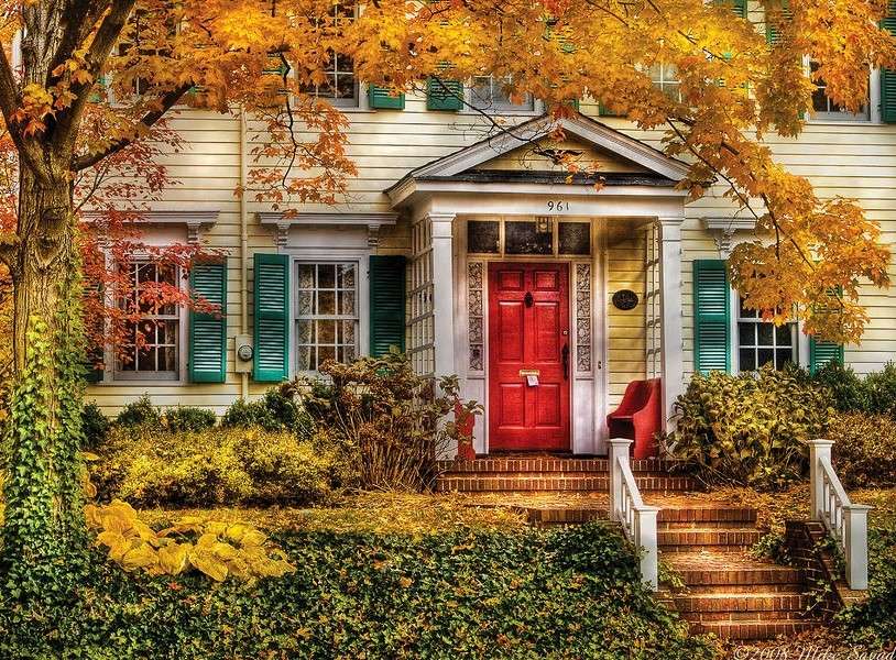 Dom W Jesiennym Ogrodzie puzzle online