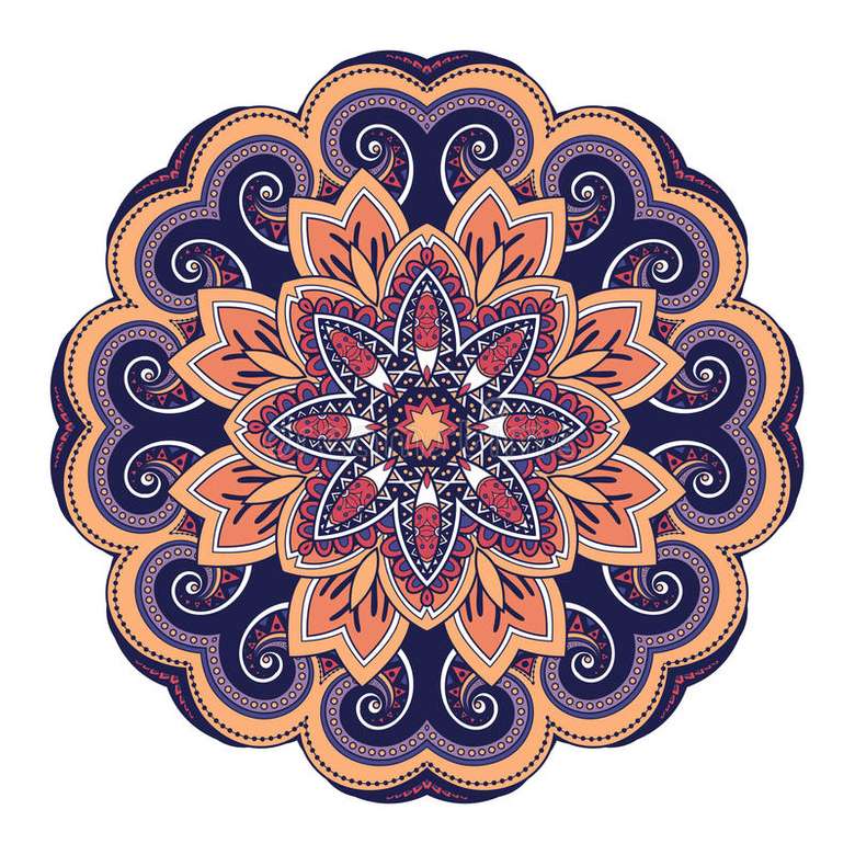 Mandala wielobarwny w różnych kolorach puzzle online