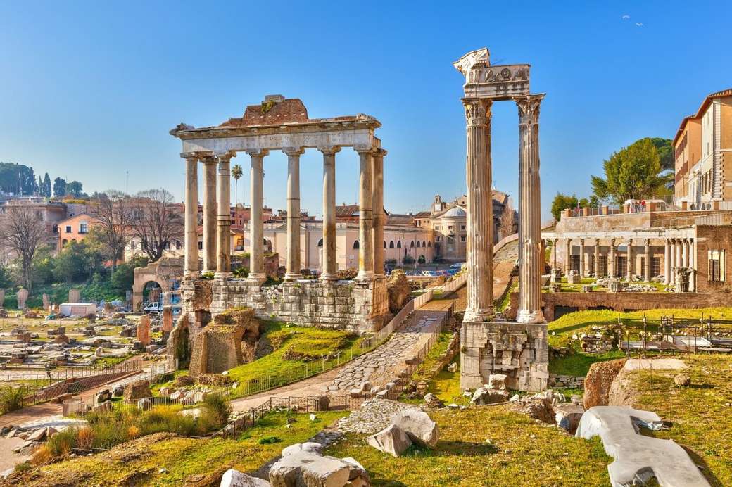 Rzymskie zabytki w mieście puzzle online