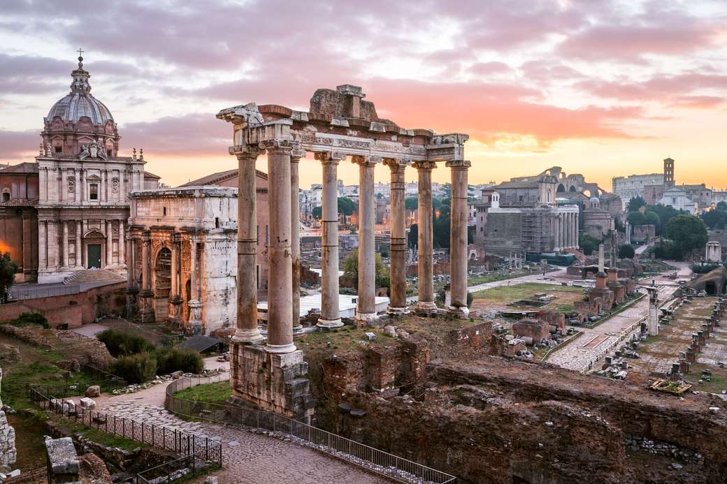 Rzymskie zabytki w mieście puzzle online
