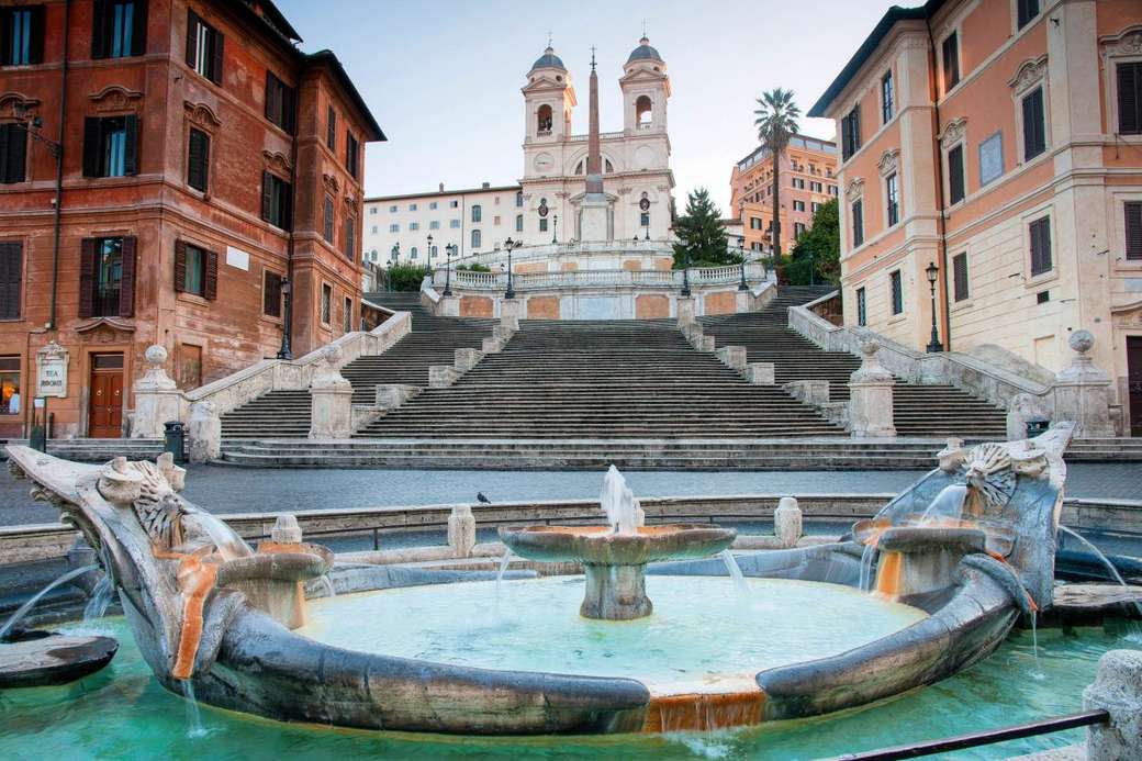 Fontanna na Piazza di Spagna w Rzymie puzzle online